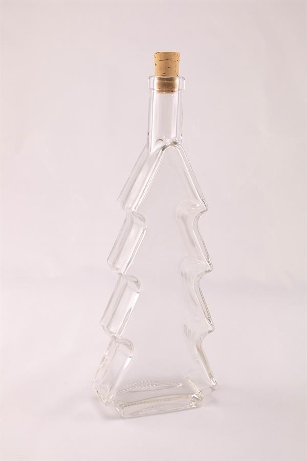 Flaske formet som et juletræ med korkprop (0,5 liter)